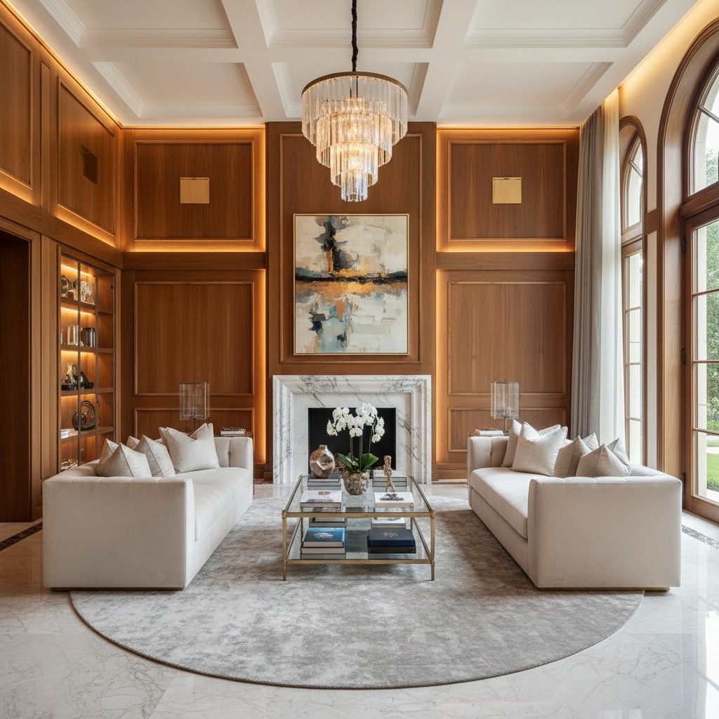 custom wall paneling accent wall living room central florida