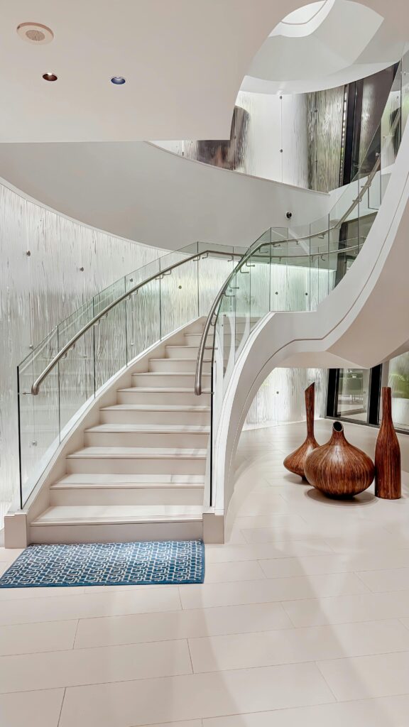 Elegant Spiral Staircase in Modern Orlando Interior