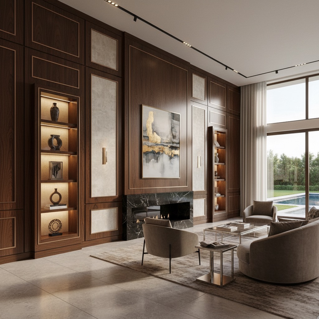 Transform your home with custom wall paneling in Orlando. Explore elegant molding, wainscoting, wood slats, and architectural millwork for luxury interiors.